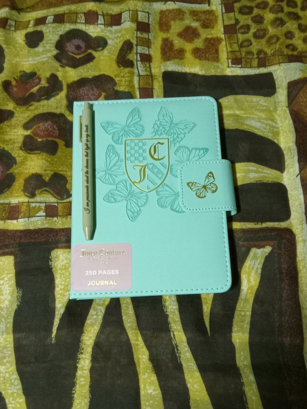Mint Green Butterfly Journal with Pen - 250 Pages